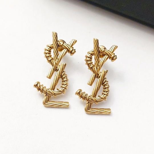 Gold yves earrings