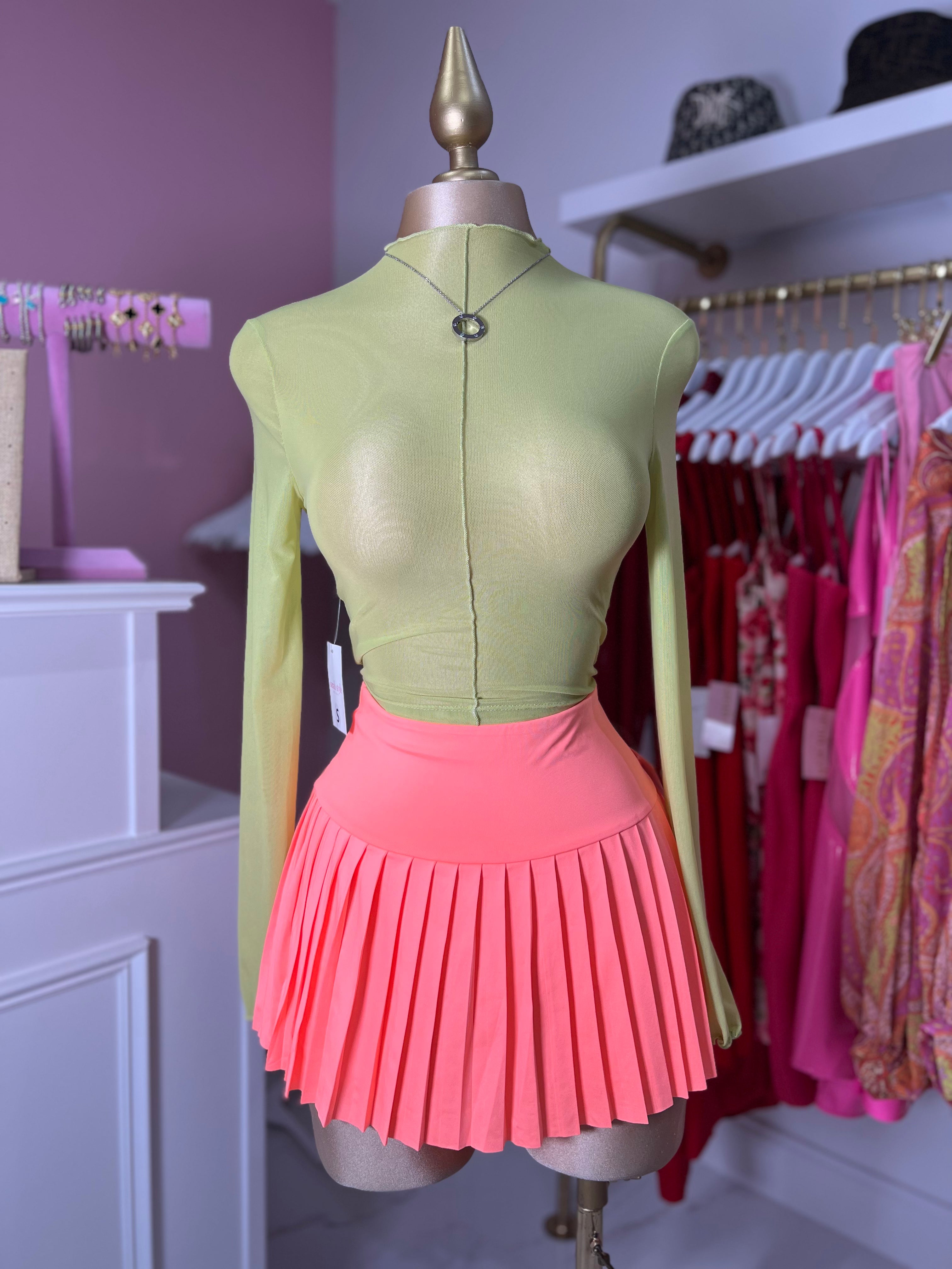 Neon mini skirt